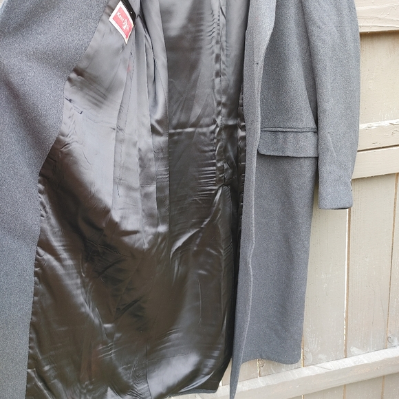 Vintage Classic Cashmere Long Over Coat Men Size 40 - Picture 10 of 16